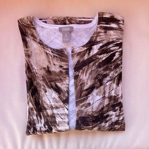 Chico’s Sweater (sz 3) Brown and Cream